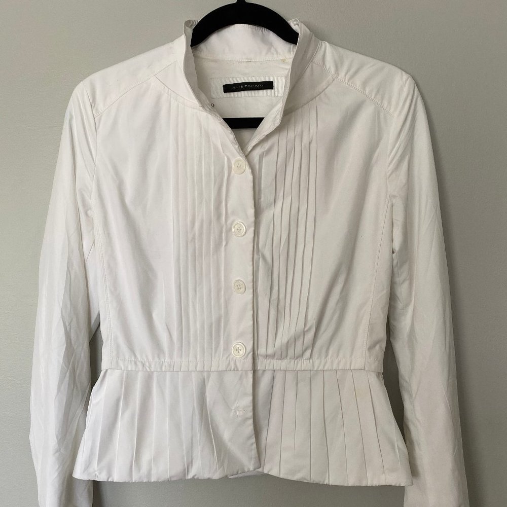 Elie Tahari White Summer Blazer Size 0